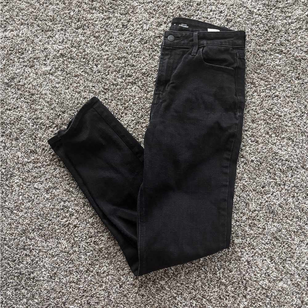 Old Navy Black High-Rise Straight Jeans